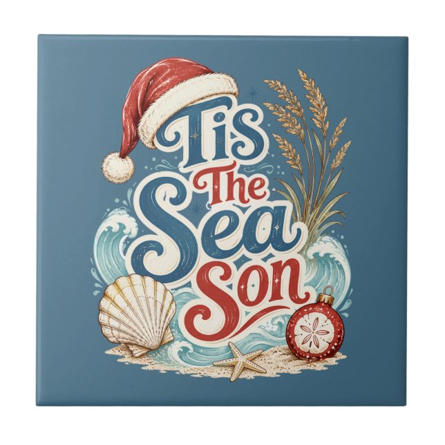 Carreau Typographie de Noël Côtière C'est la Saison de la  (Devant)