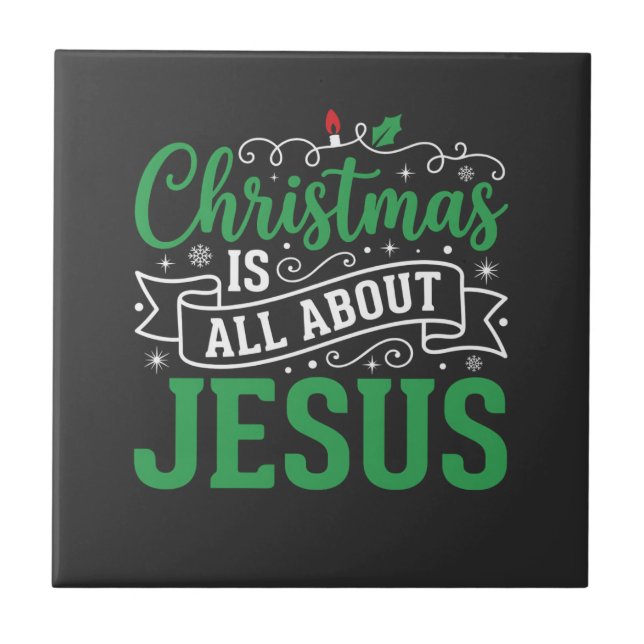 Carreau Typographie de Noël, tout est question de Jésus (Devant)