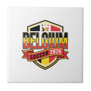Carreau Typographie de pays gras de football 2026 de Belgi