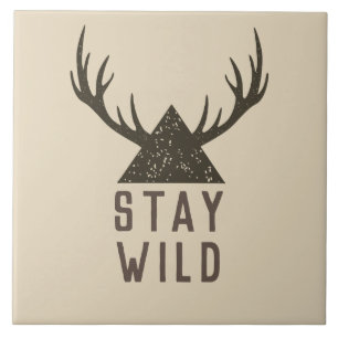 Carreau Typographie de Stay Wild Antlers