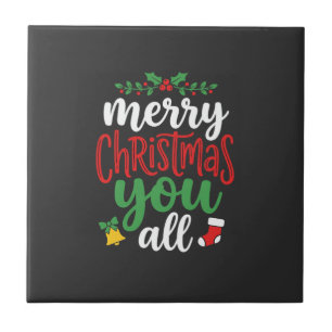 Carreau Typographie de vacances joyeux Noël à tous