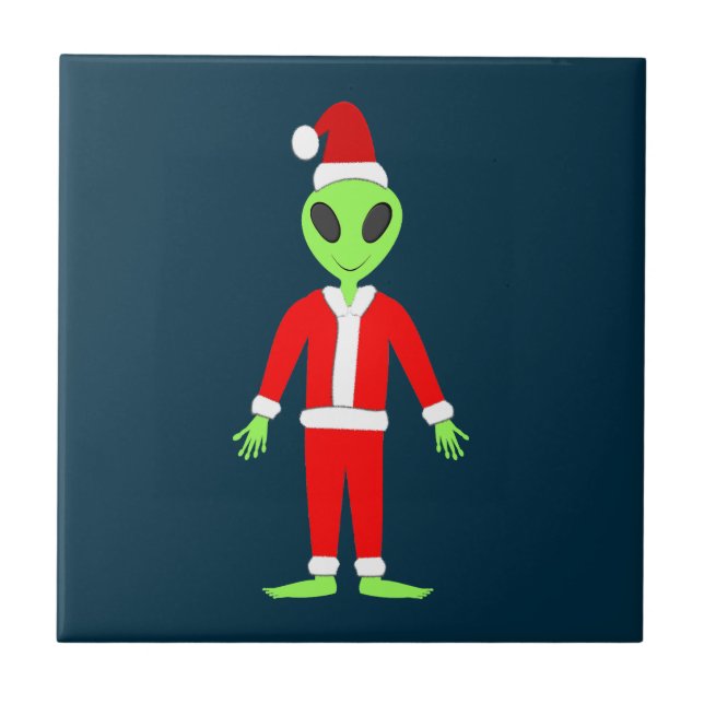 Carreau UFO Ho Ho Père alien de Noël (Devant)