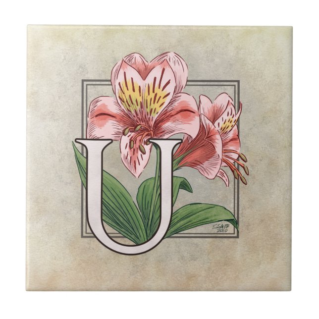 Carreau Ulster Mary Flower Floral Monogram Art (Devant)