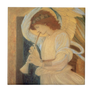 Carreau Un ange jouant du flageolet par Burne-Jones