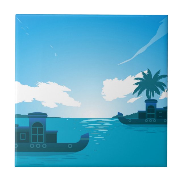 Carreau Un bateau en mer (Devant)