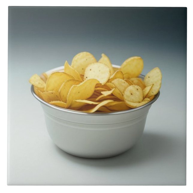 Carreau Un bol de chips de pommes de terre (Devant)