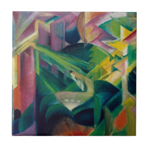 Carreau Un cerf dans un jardin de monastères par Franz Mar