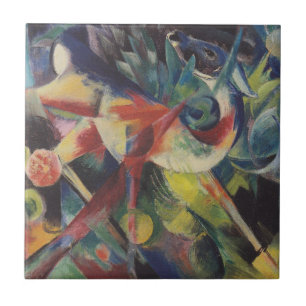 Carreau Un cerf dans un jardin fleuri par Franz Marc, Art 