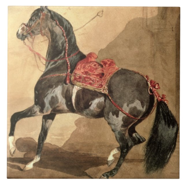 Carreau Un cheval Arabe (la semaine fixé sur le papier) (Devant)