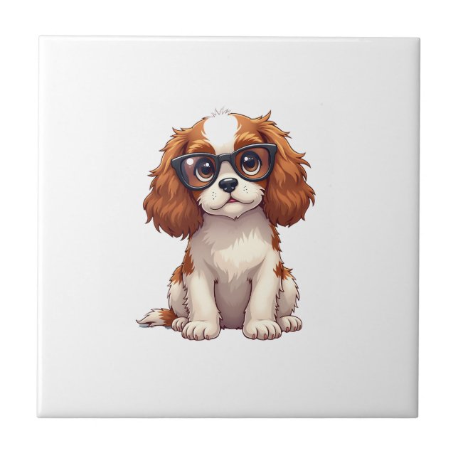 Carreau Un chien mignon King Charles Spaniel COPIE (Devant)