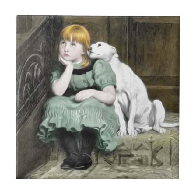 Carreau Un chien qui adore la peinture victorienne (Devant)
