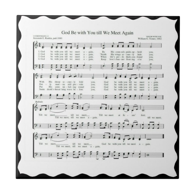 CARREAU UN DIEU SOIT AVEC VOUS JUSQU'À CE QUE NOUS (Devant)