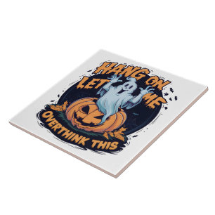 Carreau Un fantôme ludique surpensant par un citrouille sc