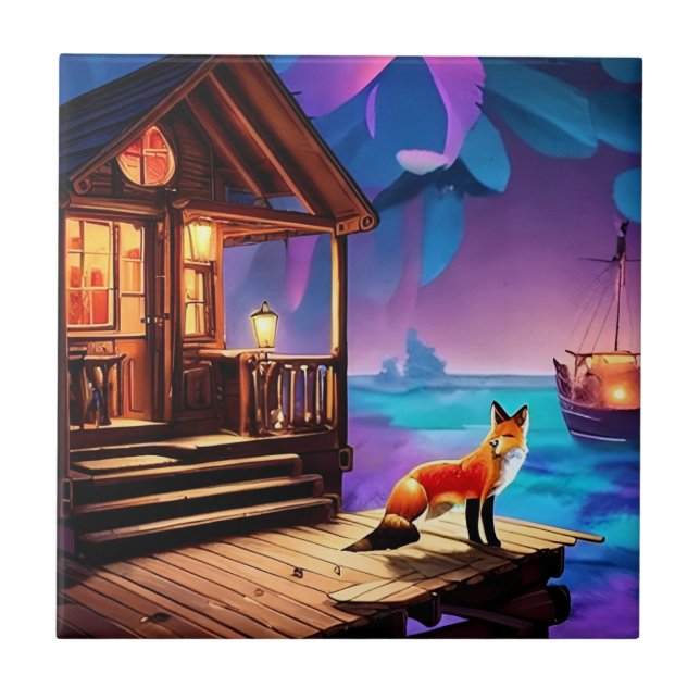 Carreau Un Fox assis devant le Cabine-47567 (Devant)