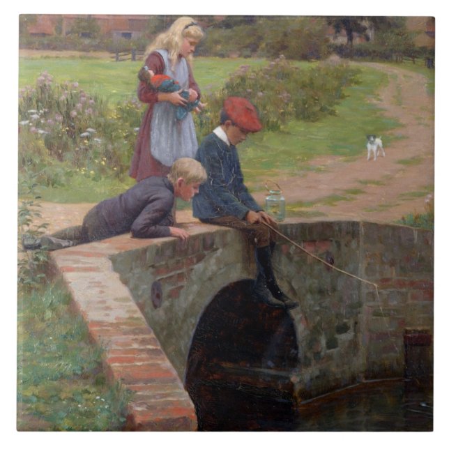 Carreau Un grignotement, 1914 (huile sur le panneau) (Devant)