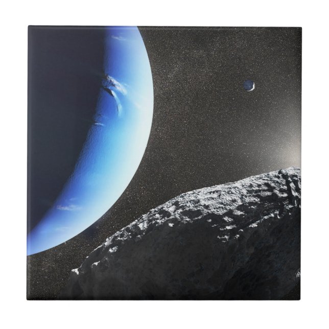 Carreau Un Hippocamp de la minuscule lune de Neptune. (Devant)