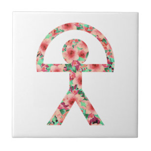 Carreau Un Indien unique au design floral