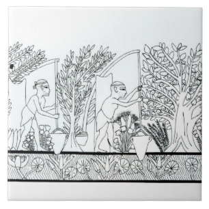 Carreau Un jardin égyptien antique (gravure) (photo de
