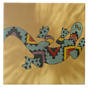 Carreau Un lézard gecko peint au mur, Tucson, Arizona,