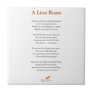 Carreau Un lion hurle le poème