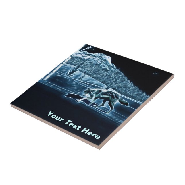 Carreau Un Loup Sur Neige (Côté)