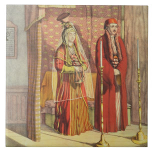 Carreau Un mariage juif, gravé par Charles Parsons, 18 ans