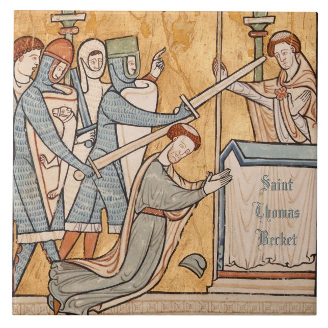 Carreau Un martyre précoce de saint Thomas Becket en art (Devant)