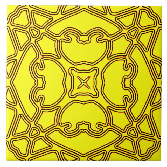 Carreau Un motif classique couleur jaune vif (Devant)