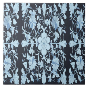 Carreau Un motif floral bleu transparent et moderne