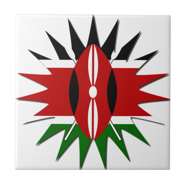 Carreau Un Motif kenyan dynamique : un art 18 étoiles (Devant)