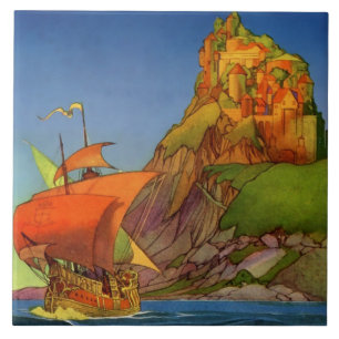 Carreau « Un navire est apparu » Art de pirate par Frank G