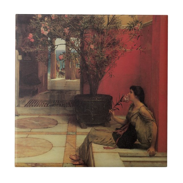 Carreau Un Oleander par Alma Tadema, Fleurs Vintage (Devant)