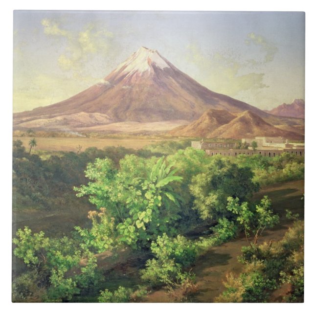 Carreau Un petit volcan dans la campagne mexicaine, 1887 (Devant)