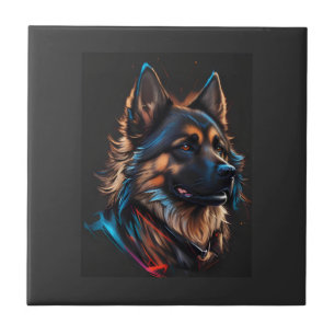 Carreau Un portrait d'un chien berger allemand  