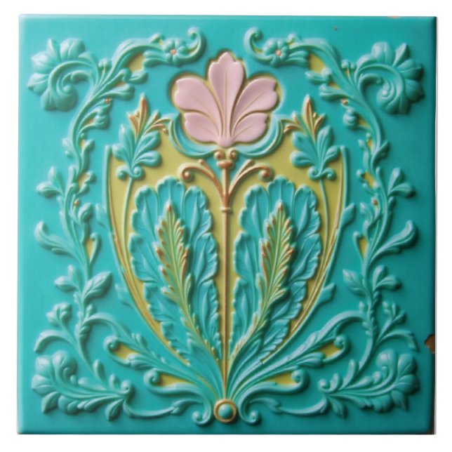 Carreau Un réveil turquoise au printemps (Devant)