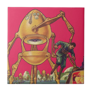 Carreau Un robot Alien de science-fiction vintage capture 