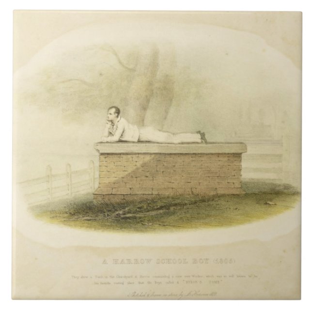 Carreau Un seigneur Byron (1788-1824 de l'écolier de herse (Devant)