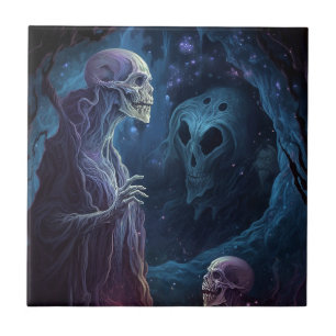 Carreau Un squelette mort crée l'art de l'horreur