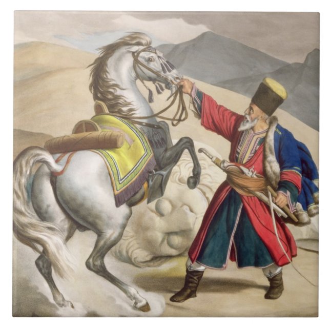Carreau Un tartre avec son cheval, gravé par le Thierry B (Devant)