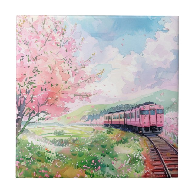 Carreau Un train au printemps (Devant)