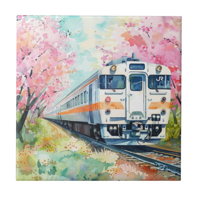 Carreau Un train au printemps (Devant)