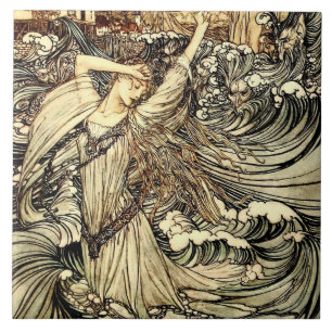 Carreau "Undine in the Waves" d'Arthur Rackham