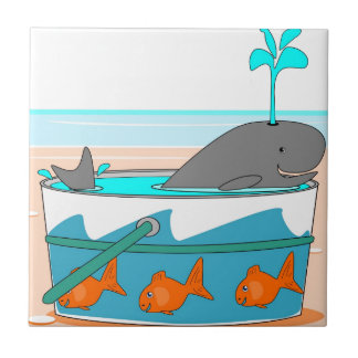 Carreau Une baleine dans un seau