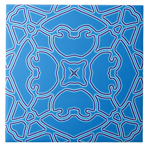 Carreau Une céramique motif classique couleur bleu vif