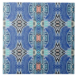 Carreau Une céramique motif classique multicolore vintage