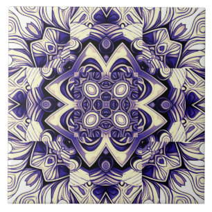 Carreau Une céramique motif classique multicolore vintage