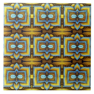 Carreau Une céramique motif classique multicolore vintage