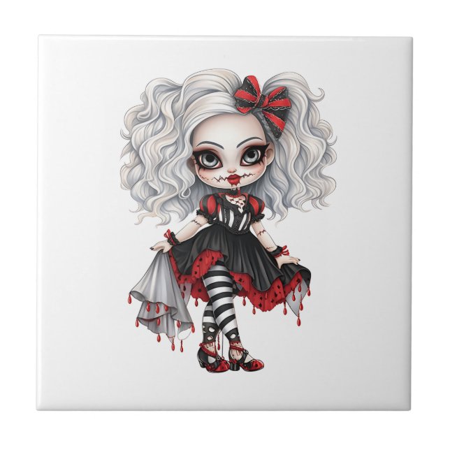 Carreau Une collection de designs Halloween de fille migno (Devant)