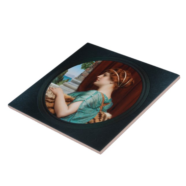 Carreau Une dame de Pompéi par John William Godward (Côté)