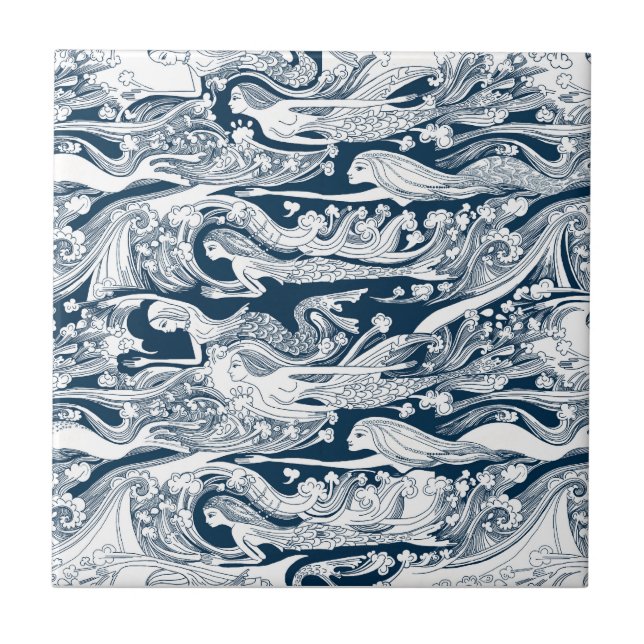 Carreau Une école de bain de sirènes par (Devant)